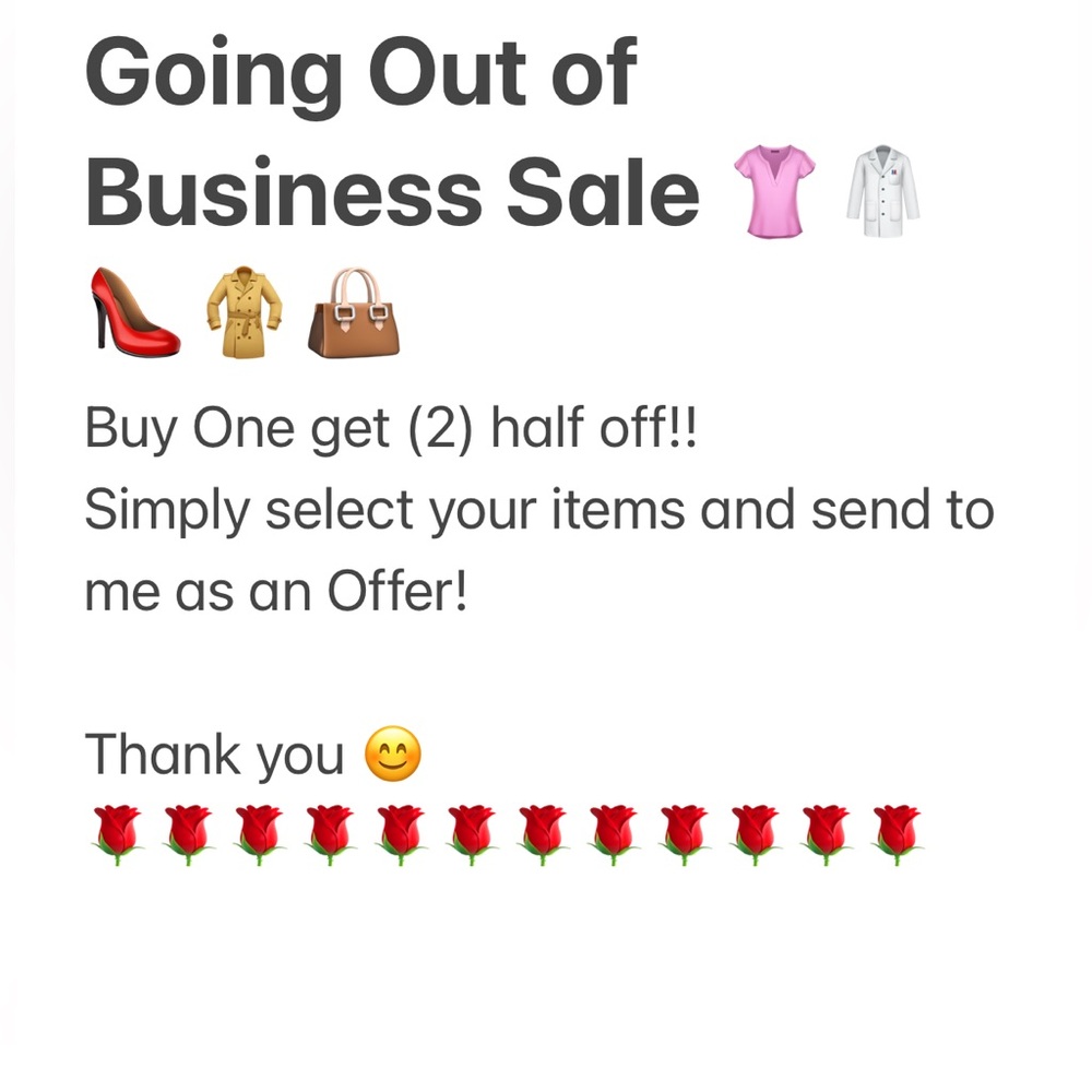 Going out of business sale!!